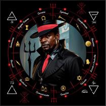 Toalha Altar Tarot Tecido Jogo Cartas Exu Guardião 70X70Cm Toalha Altar Tarot Tecido Jogo Cartas Exu Guardião 70X70Cm