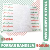 Toalha ameriacana bom apetite impressao para bandeja kit 3un