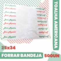 Toalha americana bom apetite impressao papel bandeja kit 2un