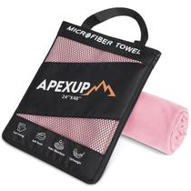 Toalha APEXUP Microfiber Quick Dry 122x61 cm Rosa pálida