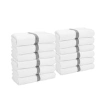 Toalha Arkwright White Bath Gym 100% algodão 22x44cm Cinza x6