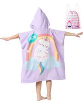Toalha Athaelay Kids, poncho com capuz, 70x150 cm, microfibra macia