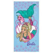 Toalha Aveludada Praia/Piscina Estampada Barbie Reinos Magicos 70x140cm Lepper