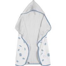 Toalha Baby C/ Capuz Tecebem Estampada c/ Fralda Greg Branco Toalha Baby C/ Capuz Tecebem Estampada c/ Fralda Greg Branco