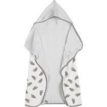 Toalha Baby C/ Capuz Tecebem Estampada c/ Fralda Mia Branco