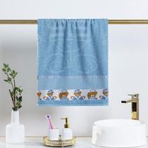 Toalha Banho Avulsa Fantasy Infantil Algodão - 1,15m x 75cm - Ursinho Marinheiro - Azul