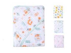Toalha Banho Bebe Soft 2 Camadas Tecido Fralda Capuz Estampada 80cmx80cm 100% Algodão Enxoval Recém Nascido Macia e Absorvente