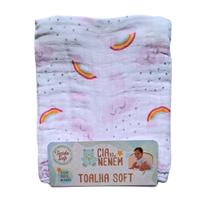 Toalha Banho Bebê Soft Fralda Capuz 85cm x 85cm Cia do Neném