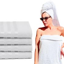 Toalha Banho Branca 125x 70cm 100 Algodão Alta Absorção Spa, Salão de beleza e Pet Shop