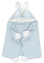 Toalha Banho Com Capuz Sofisticata Baby Amigo Urso Azul