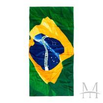 Toalha Banho E Praia Buettner Brasil Bandeira Copa Aveludada