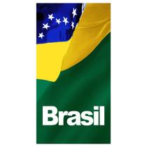 Toalha Banho e Praia Buettner Brasil Bandeira Copa Aveludada