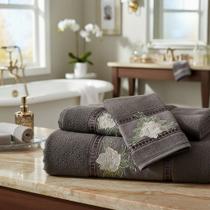 Toalha Banho E Rosto Kit 02 Pçs Algodão Bordado Estampa Lisa