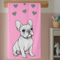 Toalha Banho Estampada Pet Fofo Cachorro Rosa Confortável Secagem Rápida E Qualidade