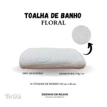 Toalha Banho Gigante Briza Banhão 0,80X1,50M Floral Branca