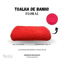Toalha Banho Gigante Briza Banhão 0,80X1,50M Floral Goiaba
