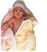 Toalha Banho Infantil Bebê c Capuz Forro De Fralda 3 Camada