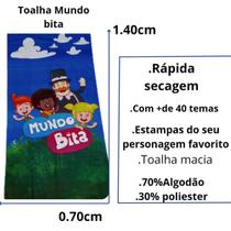 Toalha Banho Mundo Bita Desenho Animado Personagens Veludo