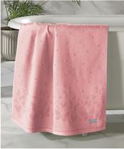 Toalha banho velour jacquard romance liso 70cm cor rosê 11033 - DOHLER