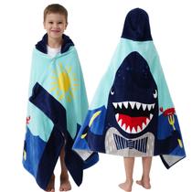 Toalha Bavilk Kids com capuz 127x76cm 100% algodão Shark