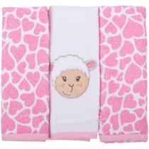 Toalha Boquinha Bichinhos 3 unidades Ovelha Rosa - Bambi - Incomfral