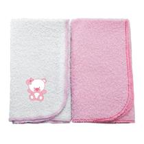 Toalha Boquinha Com Aplicação Em Puff 2 Unidades 29 x 35cm - Incomfral Toalha Boquinha Com Aplicação Em Puff 2 Unidades 29 x 35cm - Incomfral