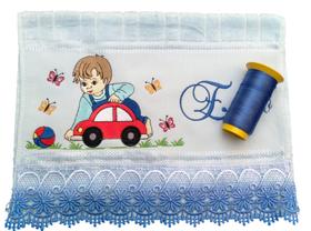 Toalha Bordada Lavabo De Mão Infantil Criança Bebê Menino Masculino com Barrado em Guipir. Toalha Bordada Lavabo De Mão Infantil Criança Bebê Menino Masculino com Barrado em Guipir.