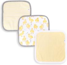 Toalha Burt's Bees Baby 100% Algodão Orgânico 23x23 cm Kit com 3 Unidades
