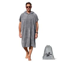 Toalha Catalonia Surf Poncho com capuz Quick Dry Grey Toalha Catalonia Surf Poncho com capuz Quick Dry Grey