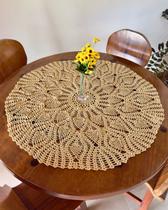 Toalha Centro De Mesa Abacaxi 90cm Crochê Artesanal Toalha Centro De Mesa Abacaxi 90cm Crochê Artesanal