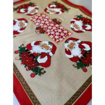 Toalha Centro de Mesa Chá Natal Papai Noel Estampada Toalha Centro de Mesa Chá Natal Papai Noel Estampada