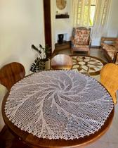 Toalha Centro De Mesa Corais do Caribe 95cm Crochê Artesanal