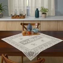 Toalha Centro de Mesa KazzaVip Renda Valência Flores, Ramos e Arabescos 75cm x 75cm Perola Toalha Centro de Mesa KazzaVip Renda Valência Flores, Ramos e Arabescos 75cm x 75cm Perola