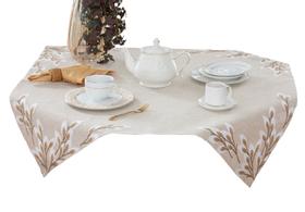 Toalha Centro de Mesa Linho Bordado Nevada 85x85cm Jolitex