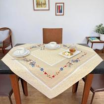 Toalha Centro De Mesa Quadrado 1,00x1,00m Lepper Café