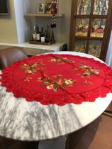 Toalha Centro De Mesa Redonda Bordado Com Renda De Guirpir Natalina Toalha Centro De Mesa Redonda Bordado Com Renda De Guirpir Natalina
