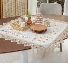 Toalha Centro de Mesa Rendado Macau Floral 85x85cm Jolitex