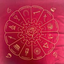 Toalha Cigana Vermelha em Veludo - Mandala Esotérica