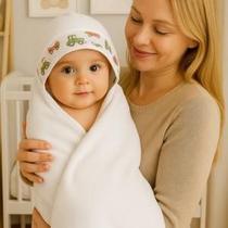 Toalha Com Capuz bebê Forrada com Tecido Fralda