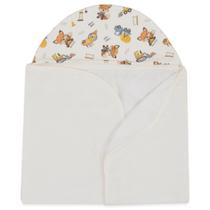 Toalha Com Capuz Bebê Menino Raposa Construtora Mini &amp Co