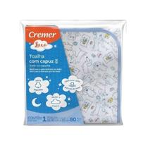 Toalha Com Capuz Cremer Luxo Menino 100% Algodão 90cmX75cm 01 Unid Cremer