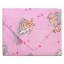 Toalha com capuz de bebê estampa ursa rosa