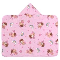 Toalha com capuz de bebê turma da monica rosa Toalha com capuz de bebê turma da monica rosa