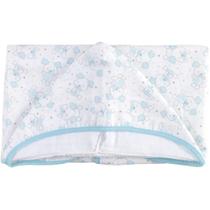 Toalha com Capuz em Tecido Fralda Estampada Teka Azul para Bebê - 75 x 90cm Toalha com Capuz em Tecido Fralda Estampada Teka Azul para Bebê - 75 x 90cm