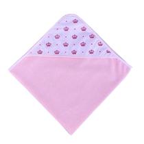 Toalha Com Capuz Estampado Para Bebê Coroa Rosa Toalha Com Capuz Estampado Para Bebê Coroa Rosa
