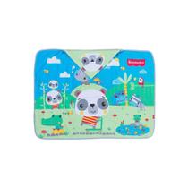 Toalha Com Capuz Infantil Fisher Price Colors Panda 67x90cm Verde/Azul