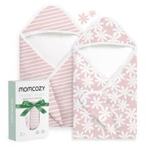 Toalha com Capuz para Bebê Momcozy Ultra Macia 89 x 89 cm - Kit