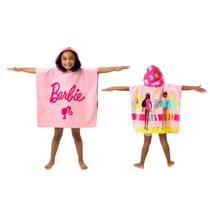 Toalha com capuz Poncho Franco Barbie Kids Praia/Piscina/Banheira Toalha com capuz Poncho Franco Barbie Kids Praia/Piscina/Banheira