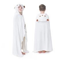 Toalha com capuz ZIONOR para crianças de 3 a 10 anos, urso branco de rayon e bambu