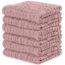 Toalha Comfy Cubs Muslin Baby Toalhas, 6 camadas, 10x10", lilás